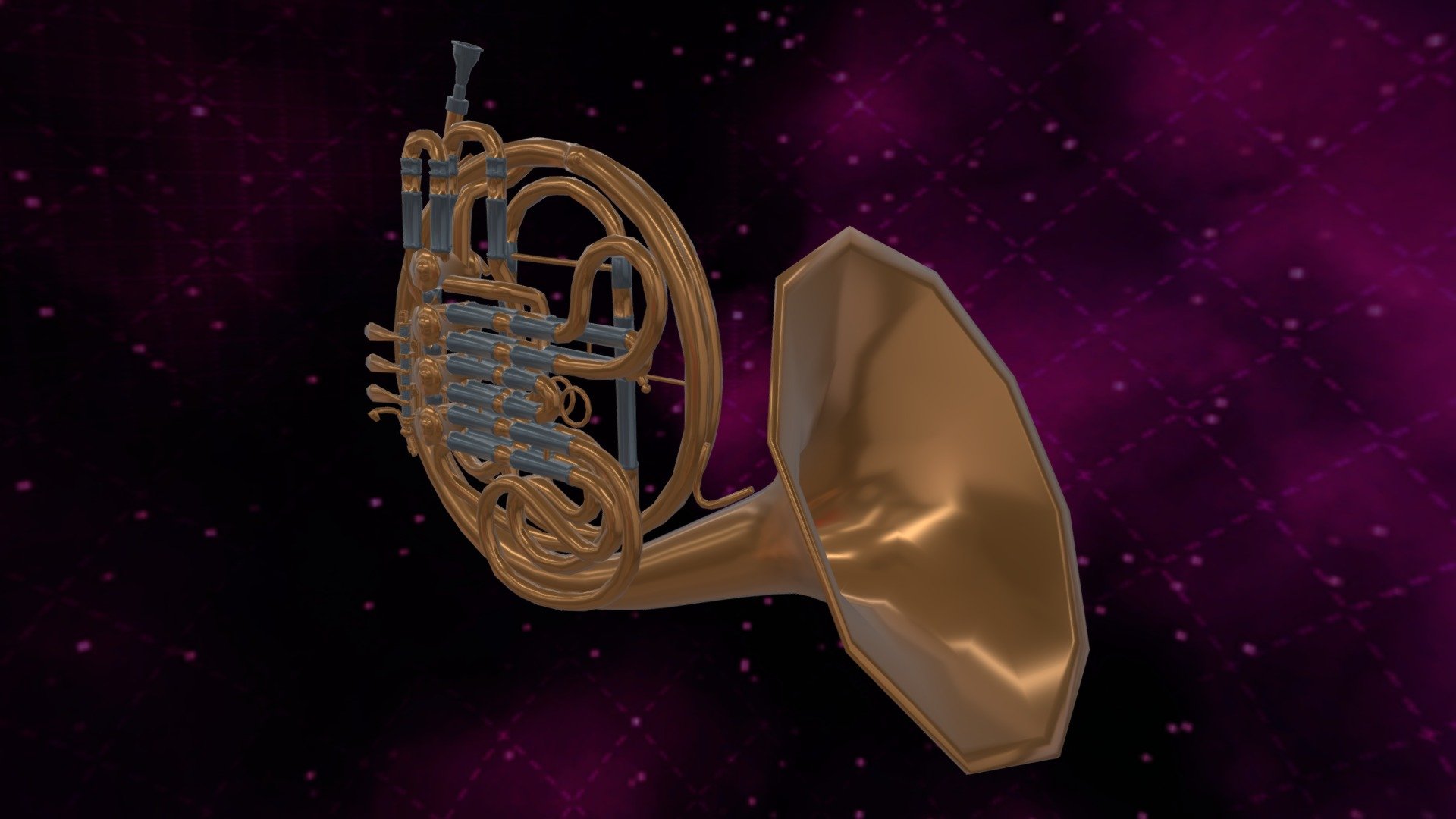 French Horn FBX Low Poly FREE