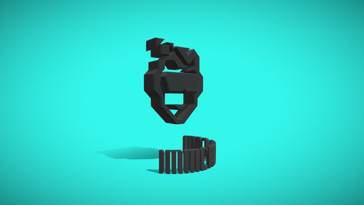 Immersive Cybernetics Logo with Text 3D Model