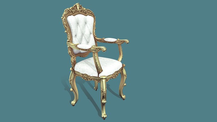 Ornate Baroque Chair 3D Model