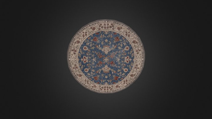 Round Victorian Rug - Texture 1 3D Model