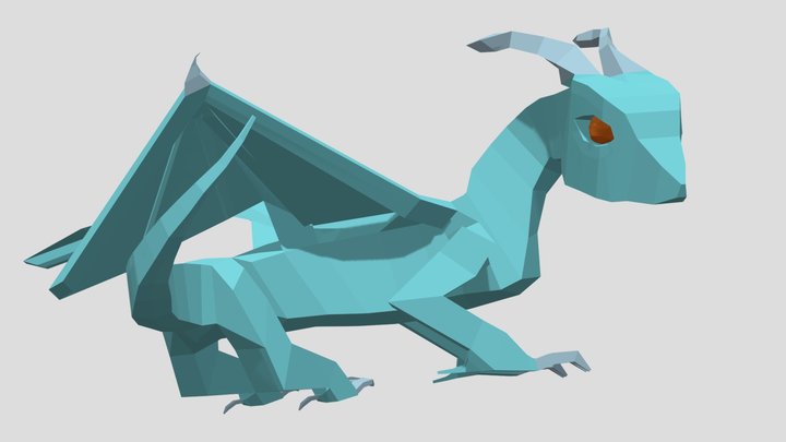 Low-Poly Dragon Baby 3D Model