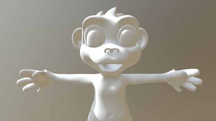 Cute Monkey 3D Model