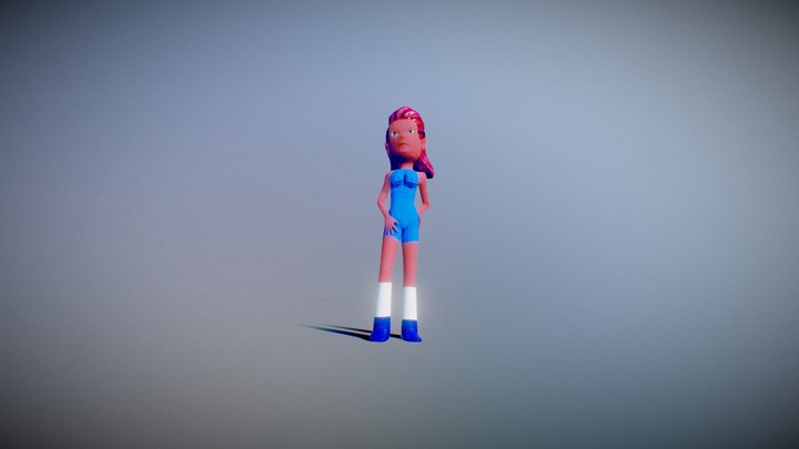 Low poly stylized female character 3D Model