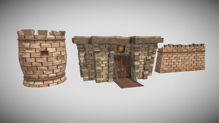Medieval Stylized Castle 3D Model