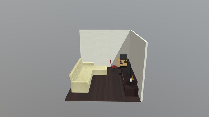 Sala de estar com textura 3D Model