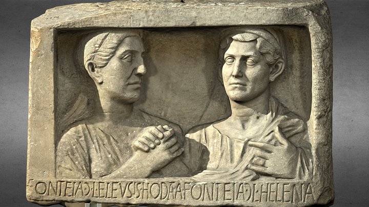 Funerary bas-relief of Eleusis and Helena 3D Model