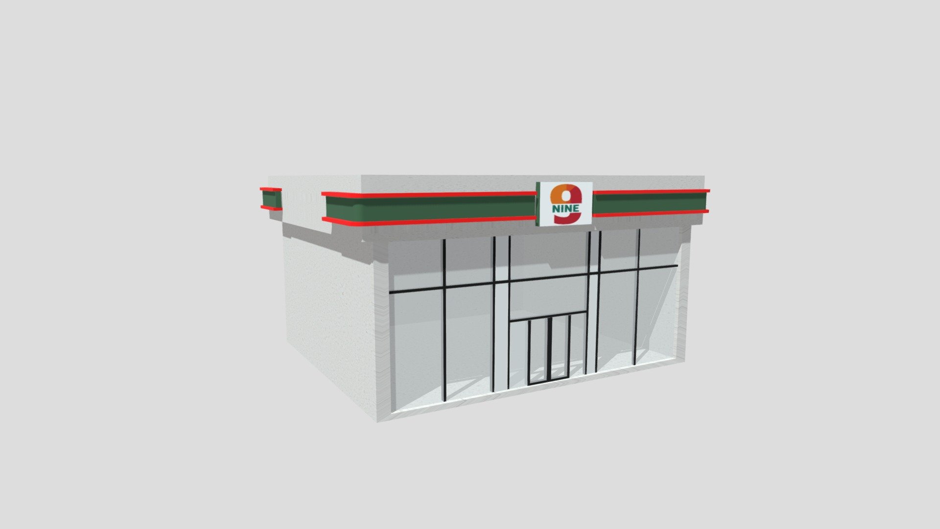 Modern Supermarket Building - Game Ready Store - 3D model by ...