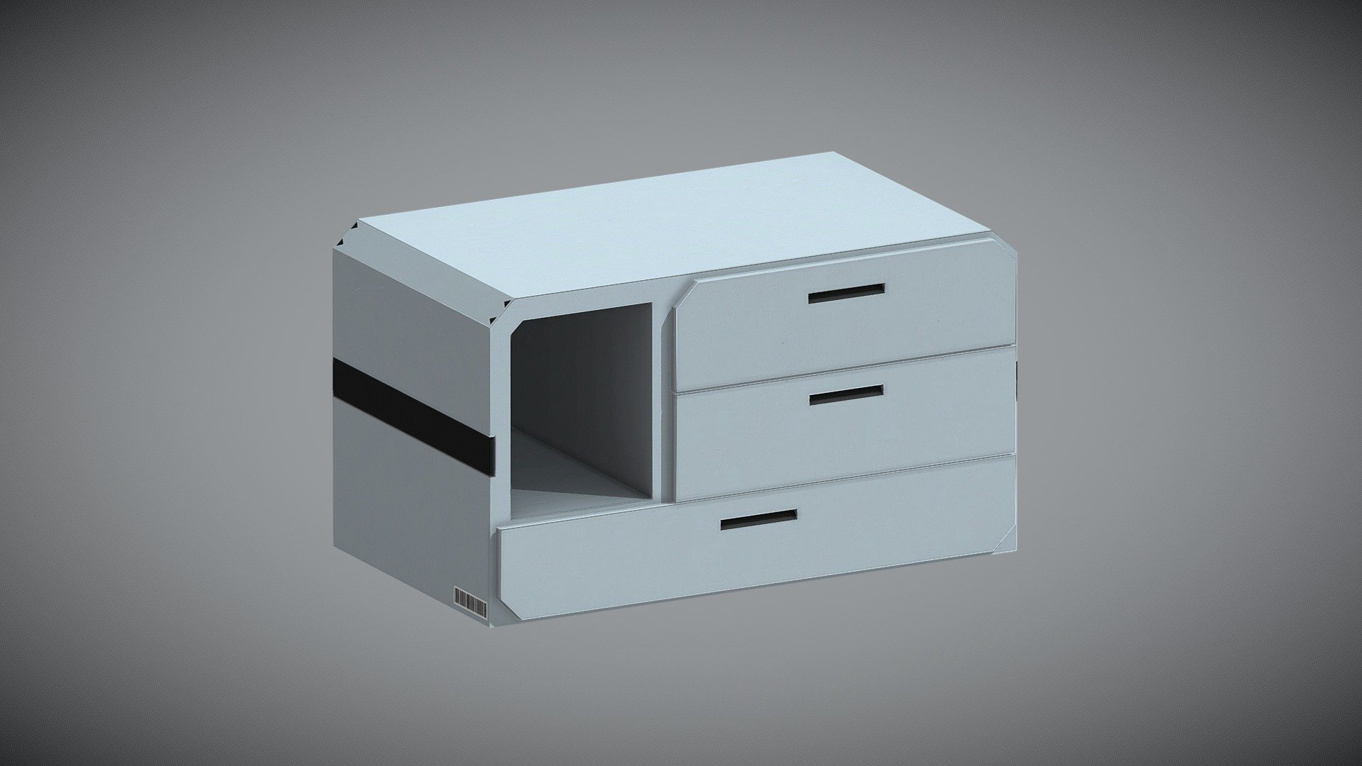 SciFi Furniture Pack AAA Shelving Unit A Buy Royalty Free 3D model