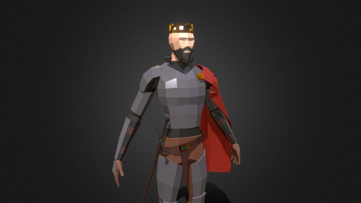 Poly Art King 3D Model
