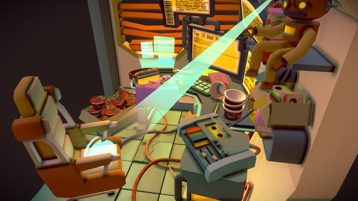 DAE Crib - Cyberpunk Mech Repairman’s Pod 3D Model
