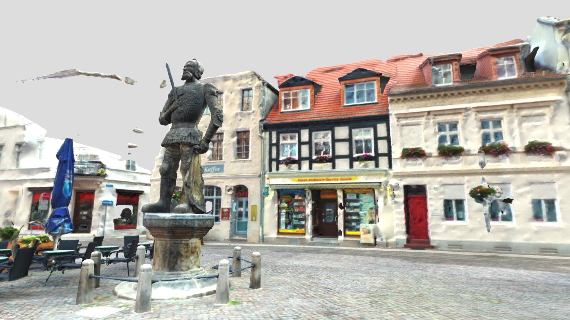Roland mit Marktplatz Perleberg