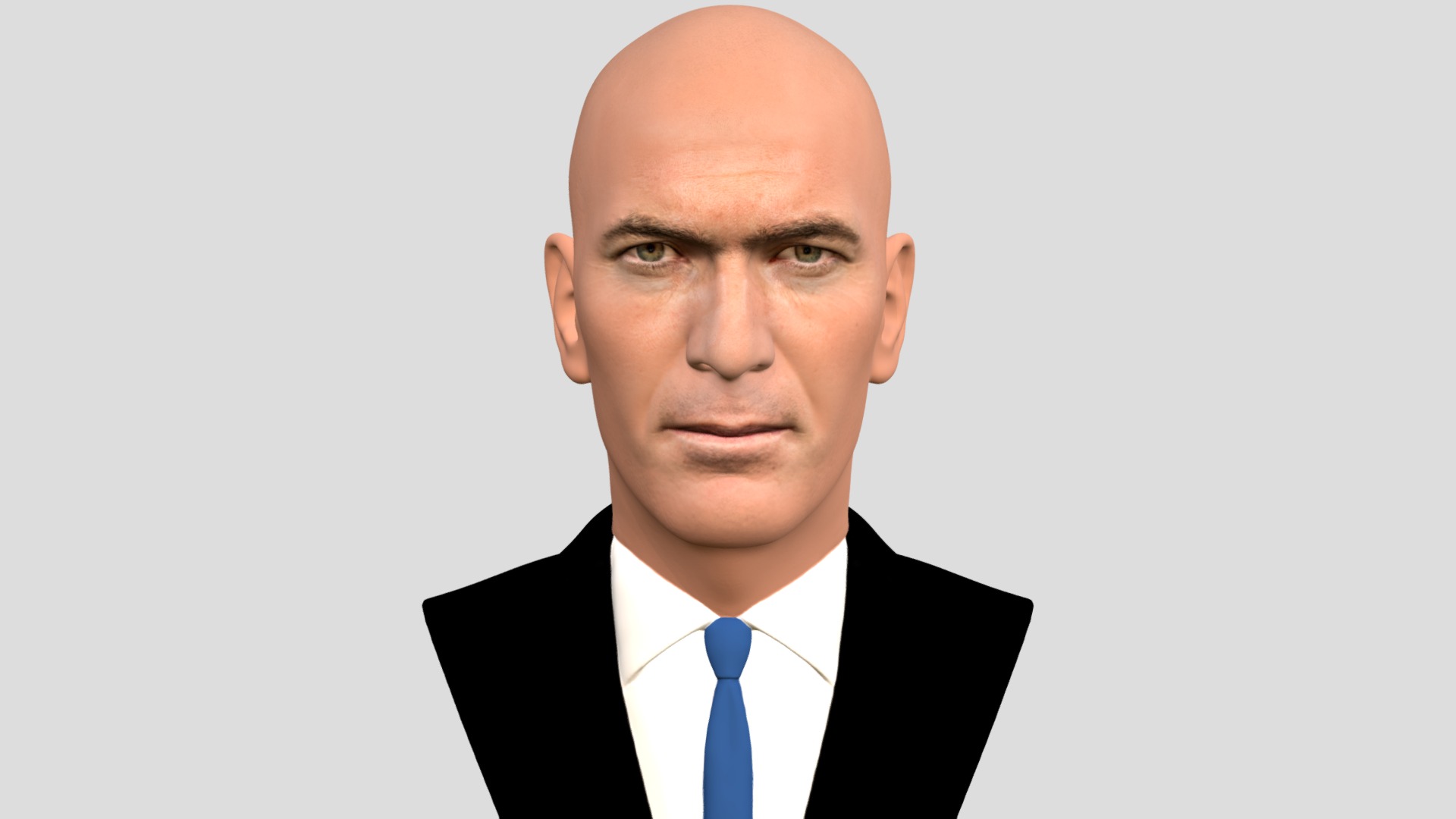 3D model Zinedine Zidane bust for full color 3D printing