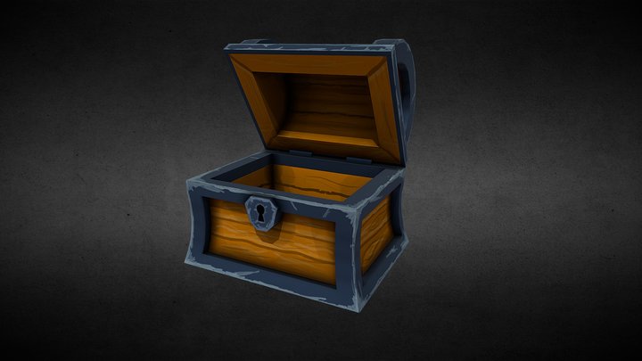 Hand painted treasure chest 3D Model