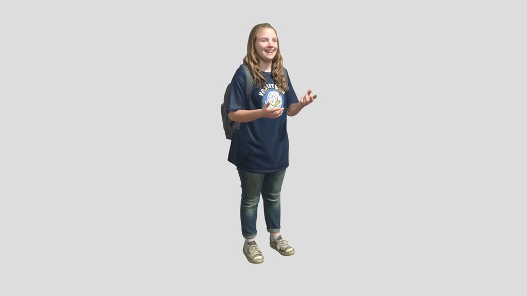 Joyful Student with Backpack