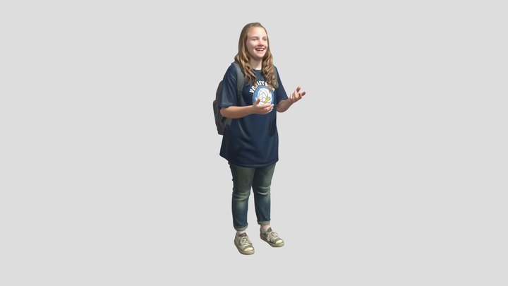 Joyful Student with Backpack – Modelo 3D gratuito STL