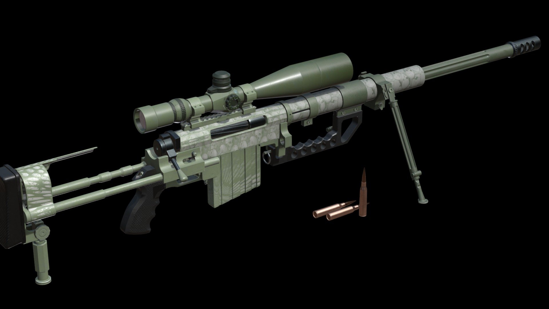 Cheytac M200 Intervention Sniper Rifle Download Free 3d Model By