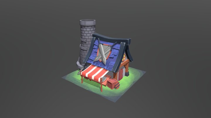 Stylized House (Shop) 3D Model