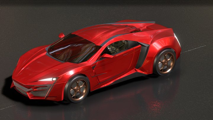 lykan hypersports car 3D Model