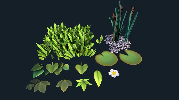 Stylized plants 3D Model