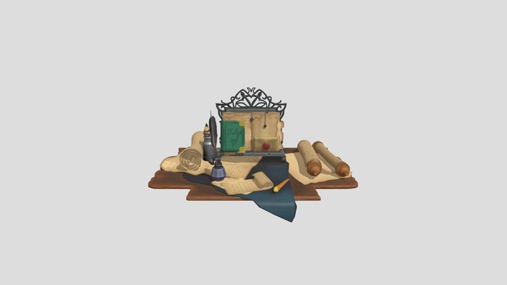 stylized writer table 3D Model