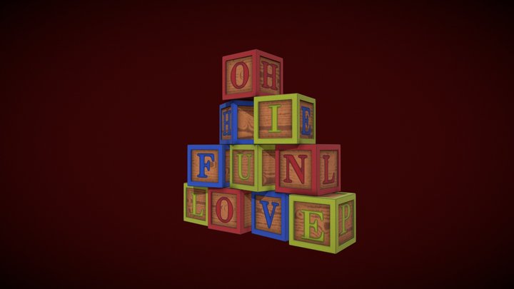 Unusual Letter Blocks 3D Model