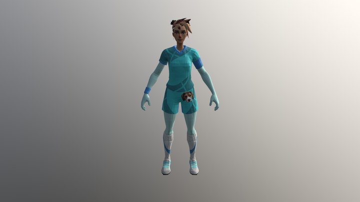 Blue Soccer Skin with Evie Logo 3D Model