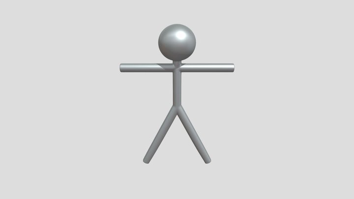 Simple stick figure representing a human 3D Model