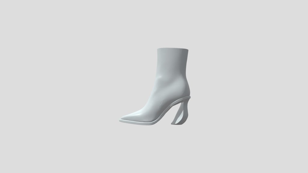 White pointed ankle boot