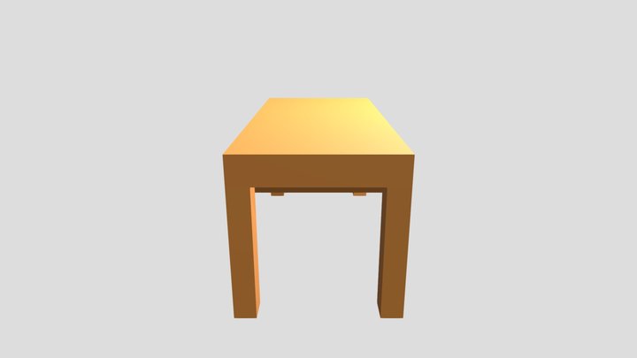 Simple Desk without  textures 3D Model