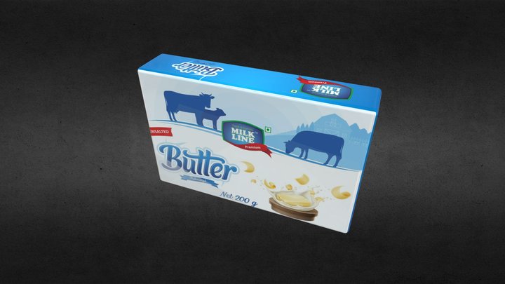 Butter Pack Design For Brand Milk Line 3D Model