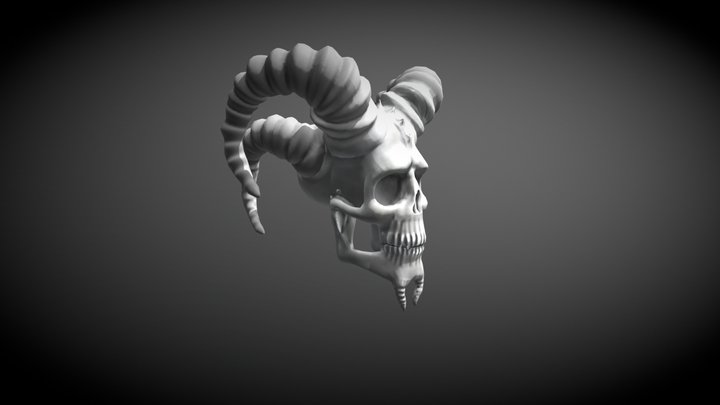 Demon Skull low poly 3D Model