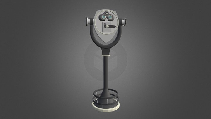 Coin Telescope - Low Poly 3D Model