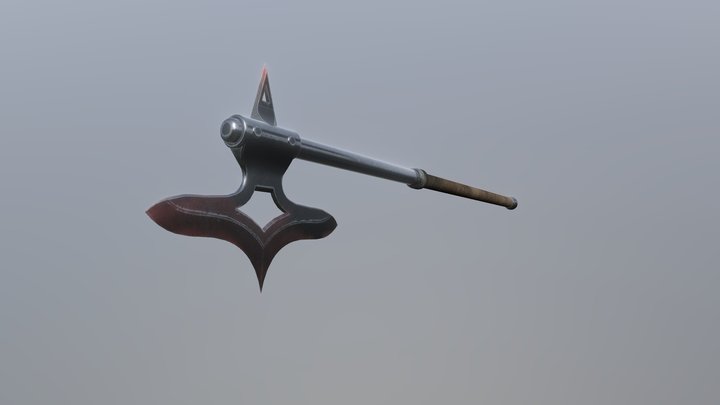 Medieval Pike Axe 3D Model