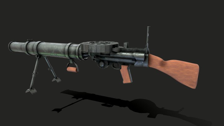 Lewis Gun British WW1 heavy machine gun – Free 3D Model STL