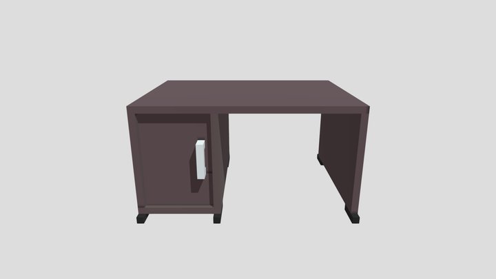 Wooden Study Table 3d model [Refundable] 3D Model