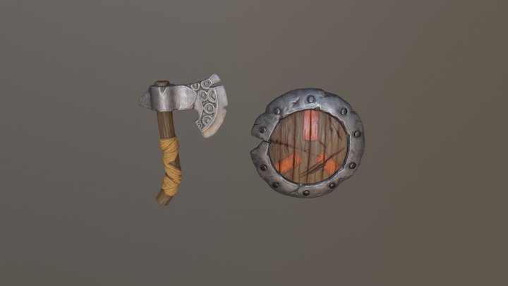 Quelling Blade and Stout Shield 3D Model