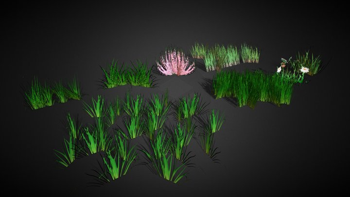 Grass & Foliage optimized for mobile games 3D Model