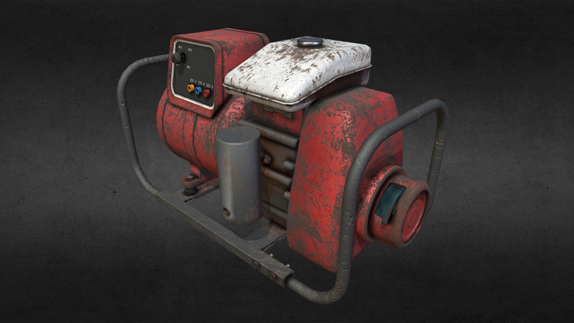 3D model [GAME READY] Generator - This is a 3D model of the [GAME READY] Generator. The 3D model is about a red and silver car.