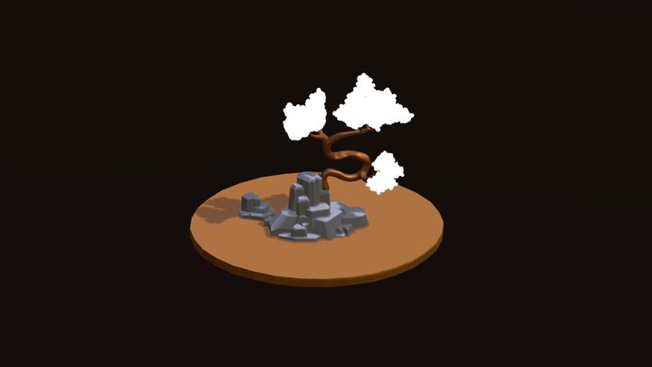 trees gibli style 3D Model