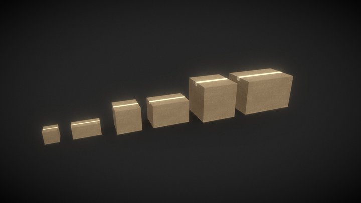 Cardboard boxes 3D Model