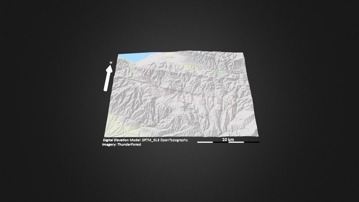 托乎拉苏_等高地图 – Modelo 3D gratuito STL