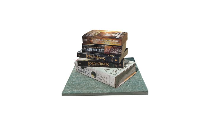 Fantasy Book Pile 3D Model