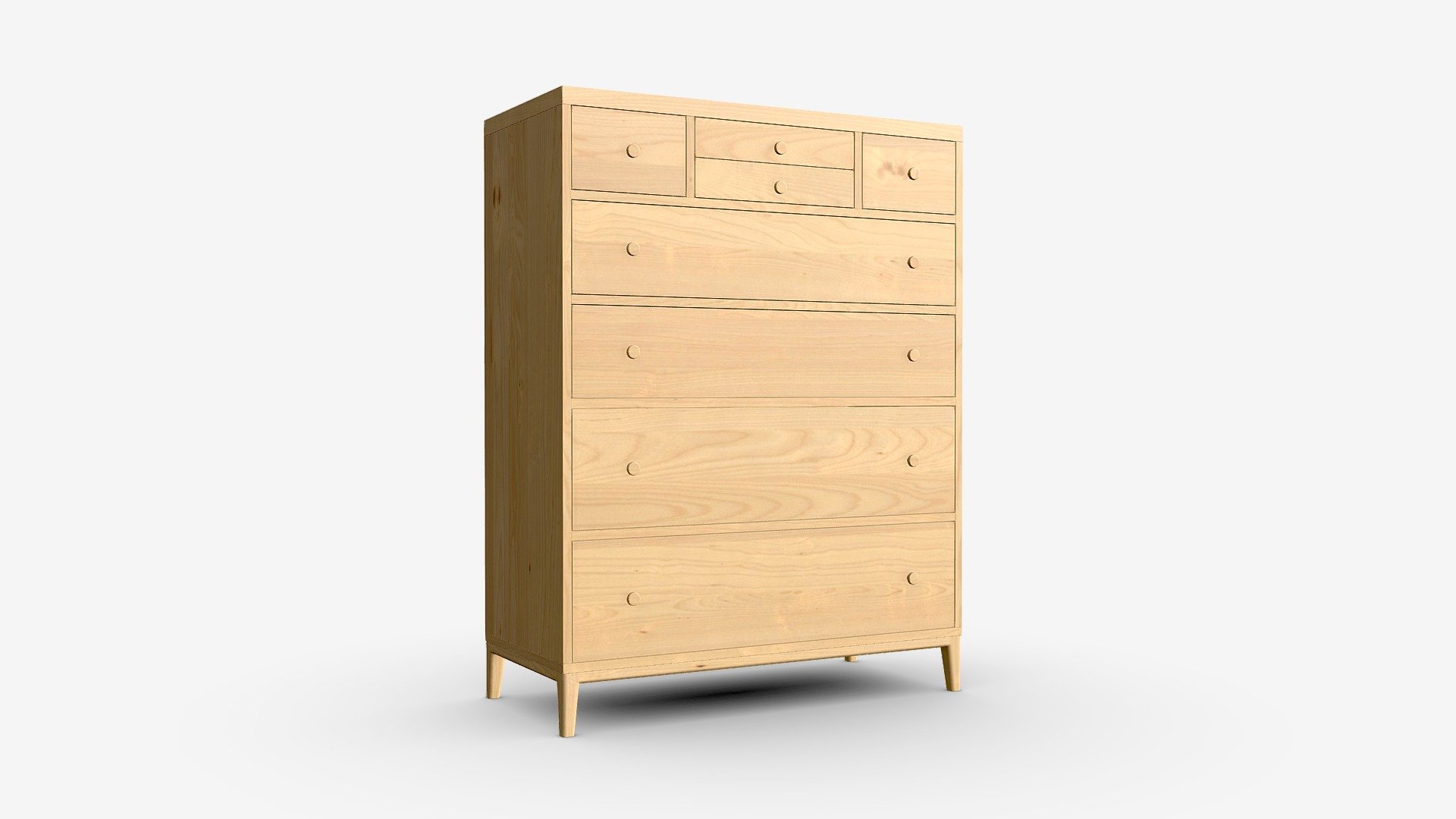 Chest Tall 8drawer Ercol Salina Buy Royalty Free 3D model by HQ3DMOD