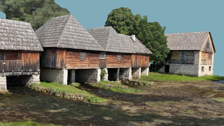 Old Mill Houses 3D Model