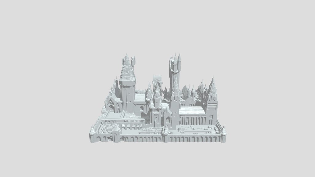 A Minecraft-built wizarding castle