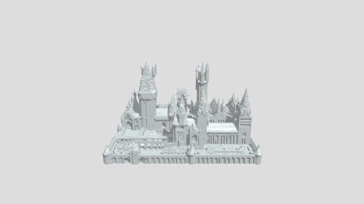 A Minecraft-built wizarding castle 3D Model