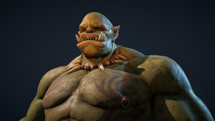 Orc warrior bust 3D Model