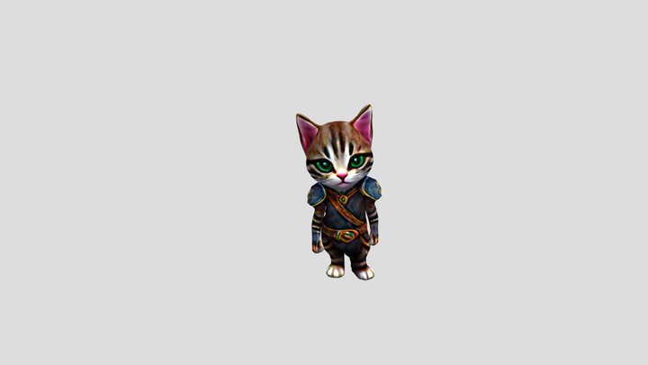 Kitten Monk 3D Model