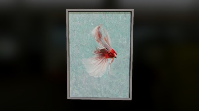 Red Cardinal Flying Painting 3D Model