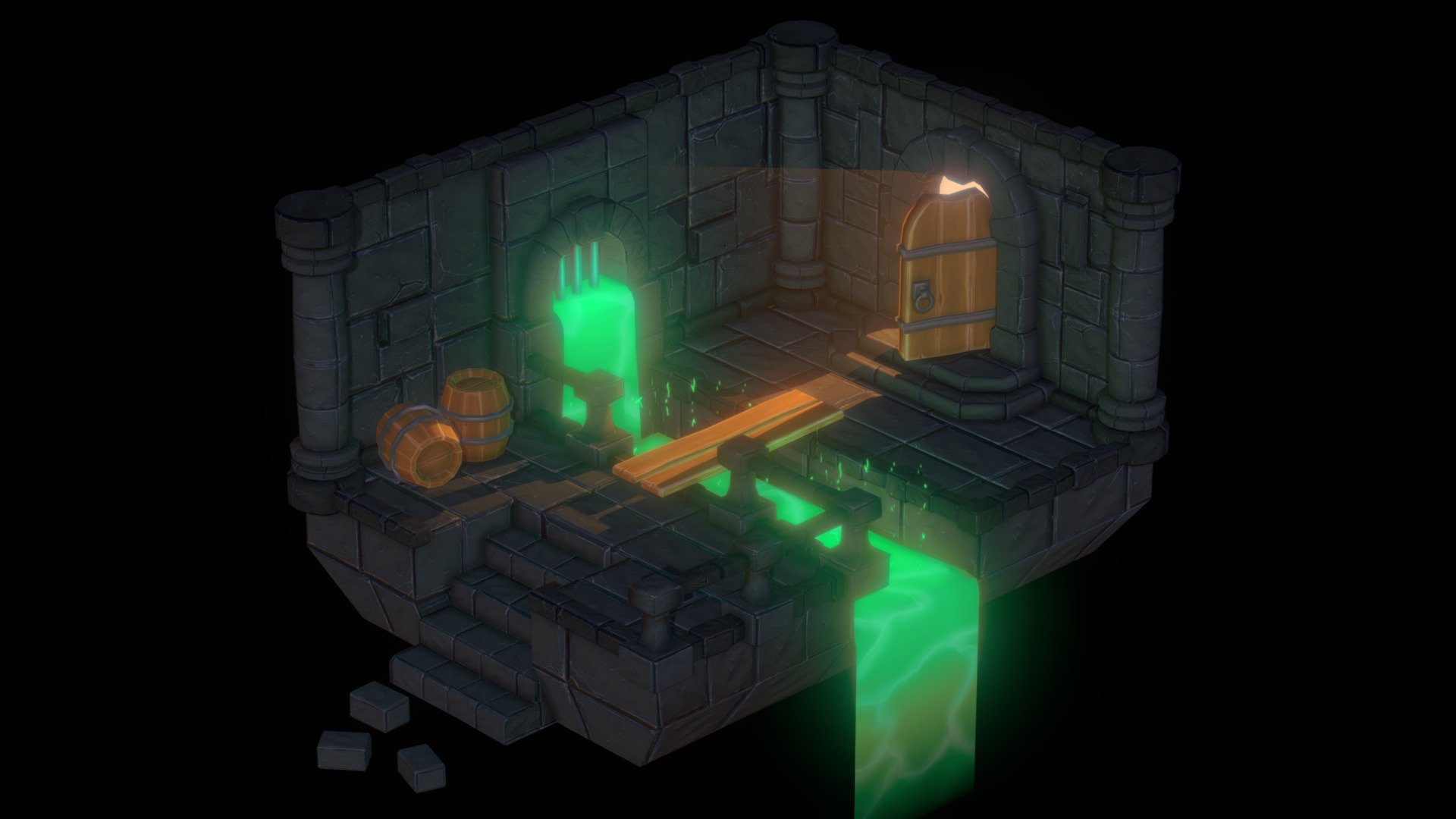 Stylized Dungeon Diorama - 3D model by TextureTinkerer (@TextureTinker ...